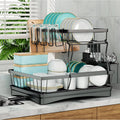 Large 2-Tier Dish Drying Rack, Removable Trays