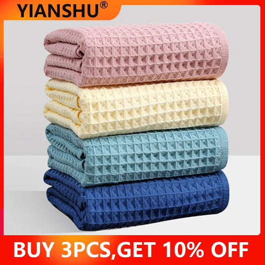 Ensemble de serviettes gaufrées en coton de qualité supérieure | Serviettes de bain et essuie-mains ultra-absorbants à séchage rapide