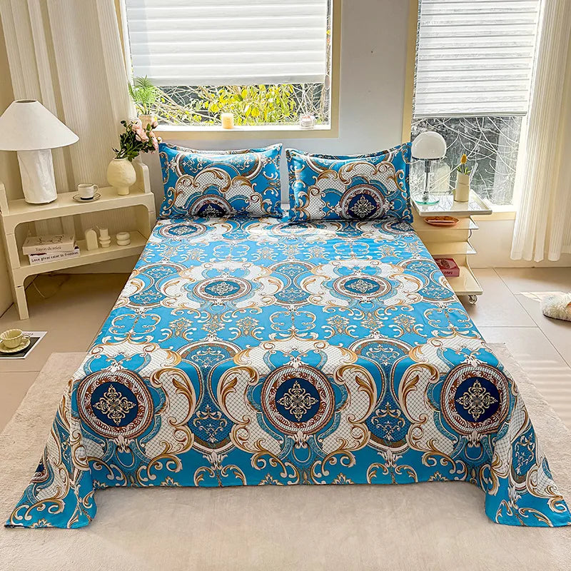 3-Piece Print Bedding Set with Fitted Sheet
