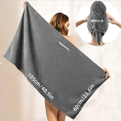 Extra Large Microfiber Quick Dry Hair Towel Wrap Turban Ultra Absorbent Soft