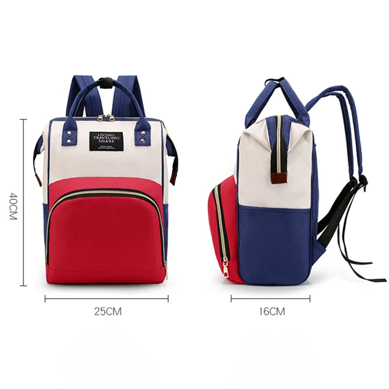 Large Capacity Canvas Diaper Bag, Thermal Insulation