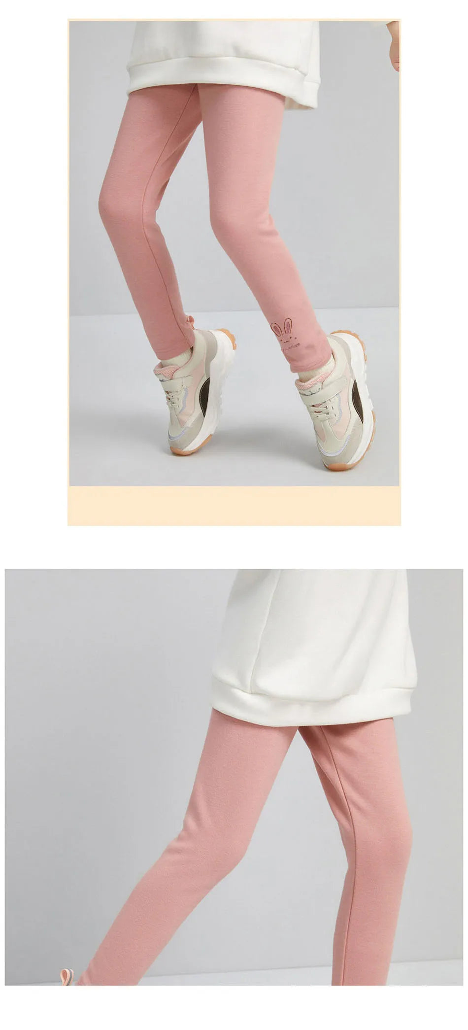 2026 Children Leggings Girls Fleece Lined Thermal Bottoms Baby Casual Trousers Kids Warm Pants Elastic Bunny Tights 3-8 Years