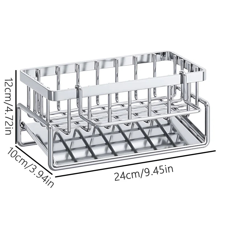 Large Capacity Stainless Steel Sink Drying Rack, Rust-Resistant and Nail-Free