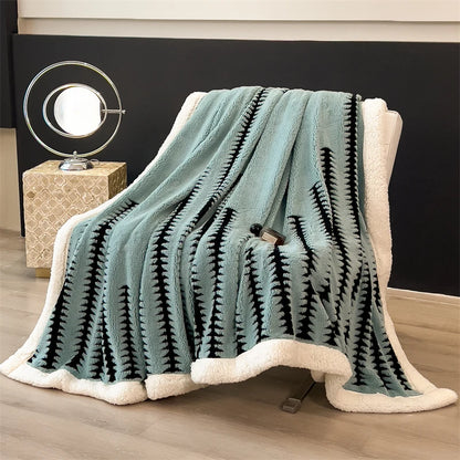 Blanket New Thickened Cloud-feel Fleece Double-layer  Plush Winter Wool Knee Nap Four Seasons Blankets for Sofas Sleeping