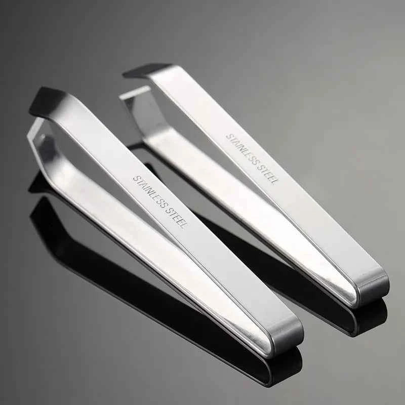 1/2PCS Fish Bone Tweezers Stainless Steel Flat and Slant Tweezers Pliers Remover Tools (4.6") Kitchen Food Gadgets Seafood Tools