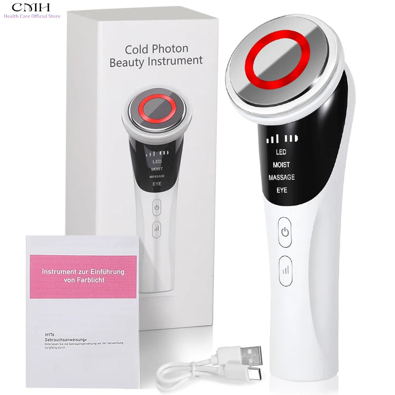 4-in-1 Cold Photon LED Facial Massager, Home Use