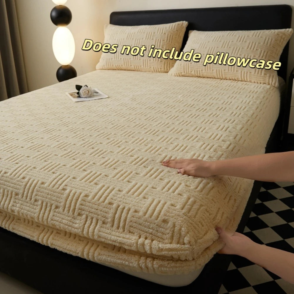 Waffle Cross Stripe Fitted Sheet, Deep Pocket, Soft