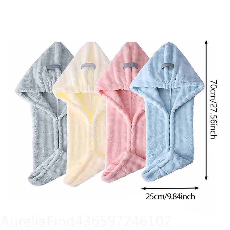 1PC Microfiber Quick Dry Hair Wrap Bonnet Super Absorbent Soft Hair Towel