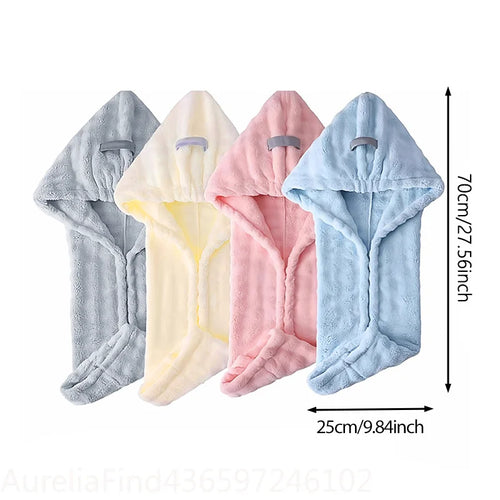 1PC Microfiber Quick Dry Hair Wrap Bonnet Super Absorbent Soft Hair Towel
