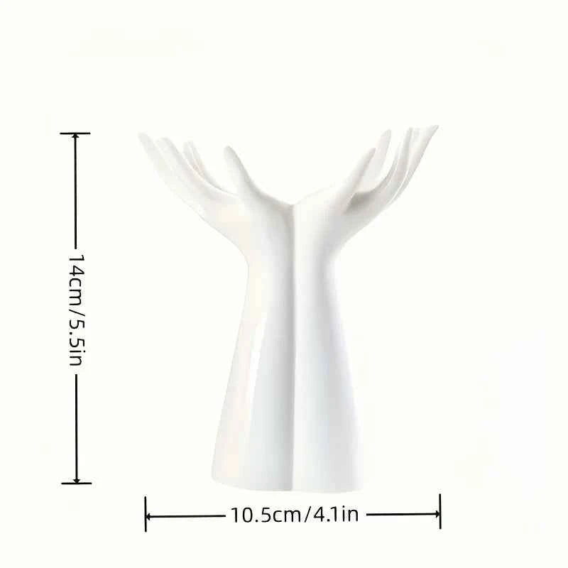 White Ceramic Handmade Vase - Exquisite Home Decor, Artistic Flower Arrangement Vase for Living Room or Tabletop Display