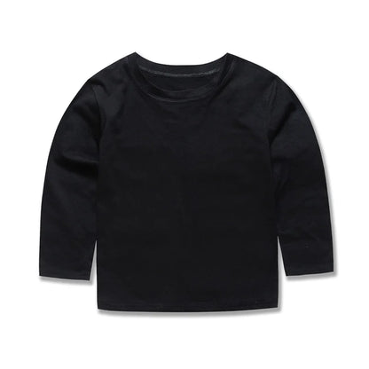 Boys T Shirts for Kids 2 to 3 4 5 6 7 8 9 10 11 12 13 14 Years 100% Cotton Spring Clothes Teenage Girls Tshirt Long Sleeve Tees