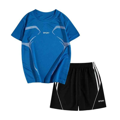 Dubbped Kids Running Clothes Sets Boys Football Jersey Short Sleeve Children Sports Training Uniforms Soccer Jerseys 2-piece Set