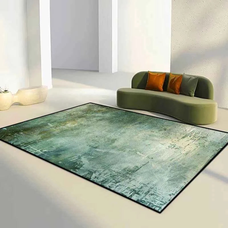 Green Abstract Flannel Carpet Bedroom Decoration Large Area Rugs Sofa Side Carpets for Living Room Soft Fluffy Lounge Floor Mat