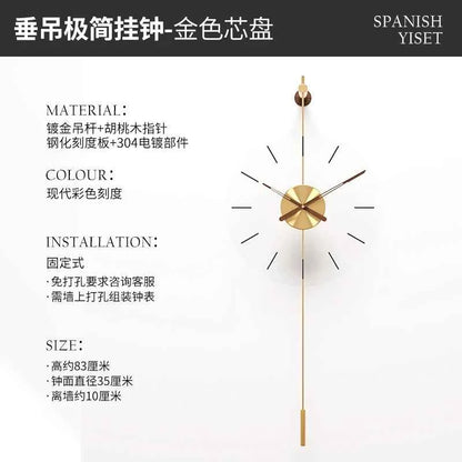 Living Room  Home Fashion Wall Clock Nordic Wall Clock Modern Simple Creative TV Background Wall Decoration