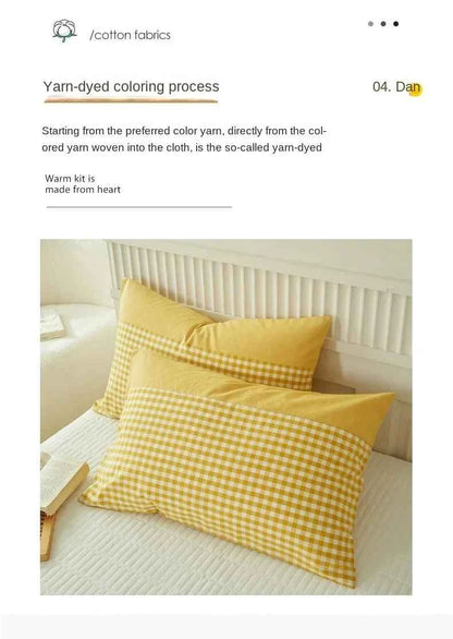 Pillowcase Envelope Style Plaid Couples Plain Ins 48x74cm 100% Pure Cotton Home Textile Household Bedroom Throw Pillow Case