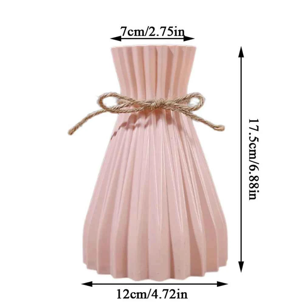 Creative Origami Vase European Pleated Vase Plastic Waist Folding Flower Vase Folding Paper Style Dry Flower Bottle Modern