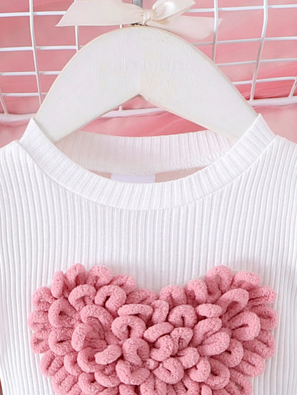 Bubble Sleeve Top & Skirt Set for Girls 1-3 Years