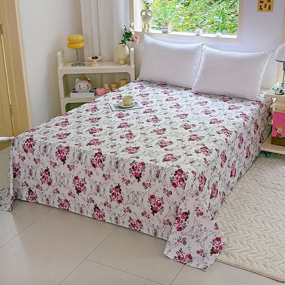 Floral Printed Flat Bed Sheet | Single, Queen, King