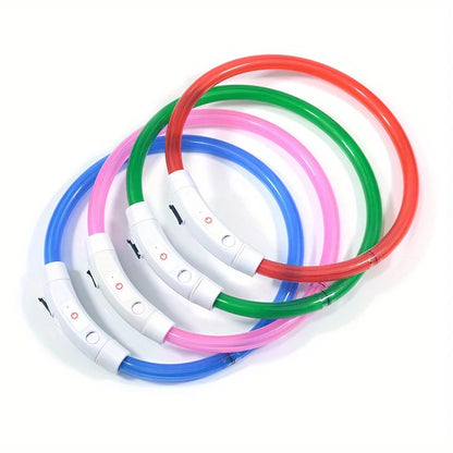 USB Rechargeable LED Light-Up Dog Collar