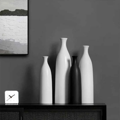 Black and White Ceramic Vase Decoration Modern Creative Simple Flower Arrangement Table Living Room Home Soft Decoration
