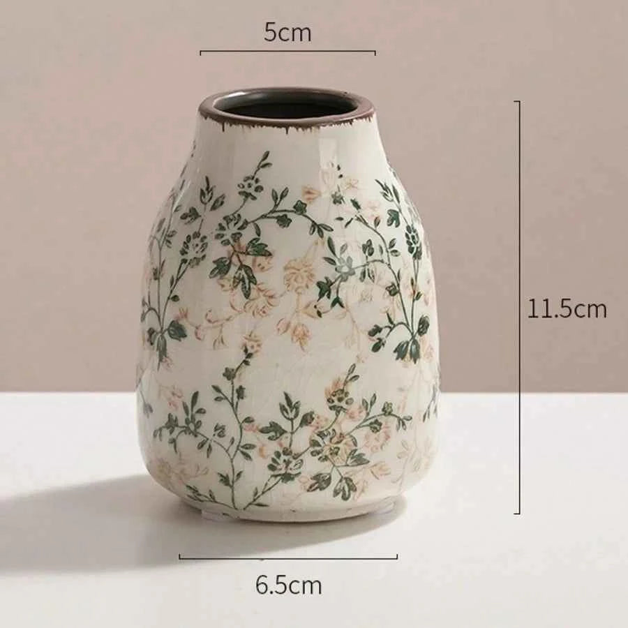 Ice Crackle Ceramic Vase Handmade Vase Bohemian Art Home Decoration Suitable Fresh/Dry Flower Display For Living Rooms Offices