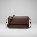 Nude Pebbled Leather Flap Crossbody, Minimalist Design