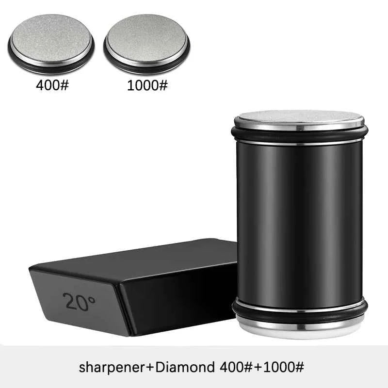 Rolling Knife Sharpener Double Sided Diamond Sharpening Stone 15/20° Degree Magnetic Angle Roller Sharpening for Kitchen Knives