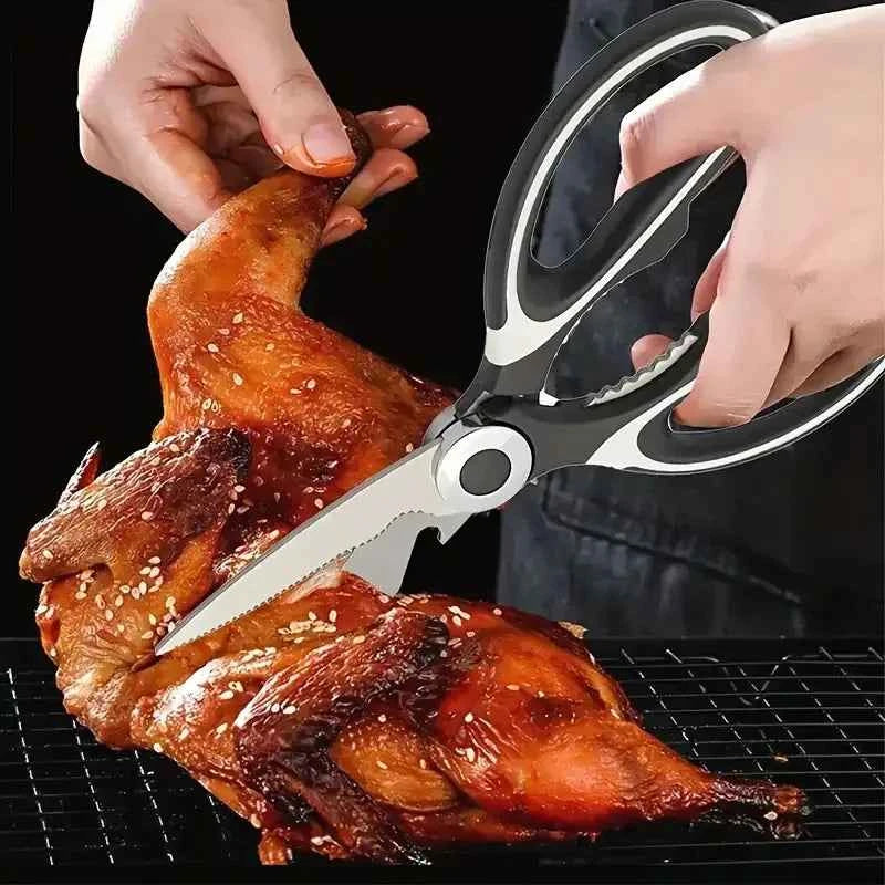 ‌Premium Stainless Steel Kitchen Scissors Heavy Duty Strong Blade for Cutting Fish Meat Chicken Bones Pizza Dishwasher Safe
