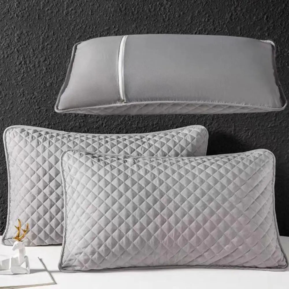 Cotton Anti-Mite Pillow Protector, Half-Pack Grey