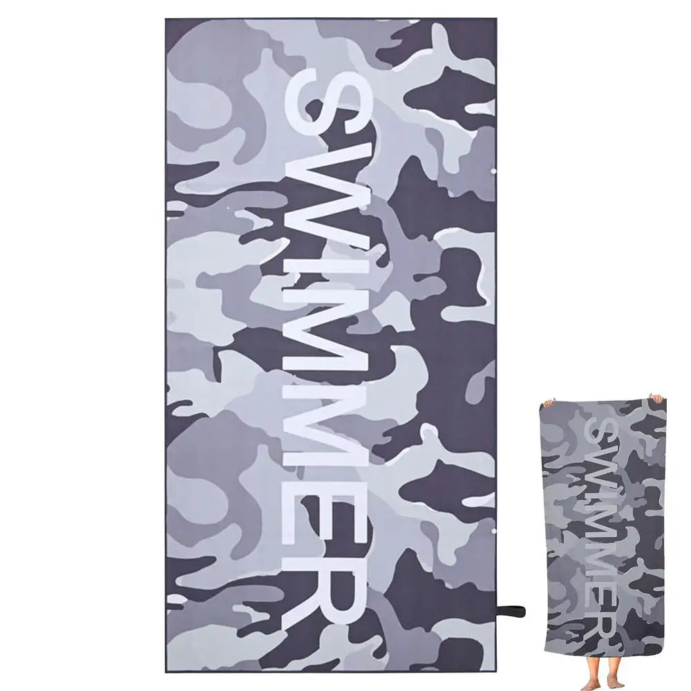 Microfiber Camping Towel 59 X 27.5 Inch Sand Proof Swimming Pool
