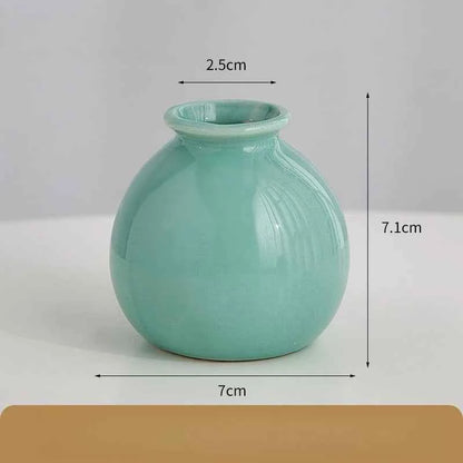 Creative Mini Vase with Highend Floral Arrangement Japanese Retro Ceramic Ornament Desktop Decoration