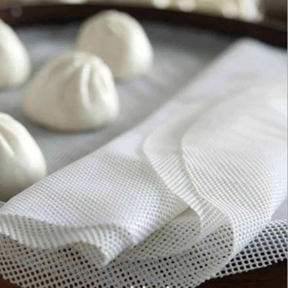 Non-Stick White Silicone Steamer Pad Dim Sum Paper Restaurant Steamers Mat Cooking Tools Kitchen Accessories