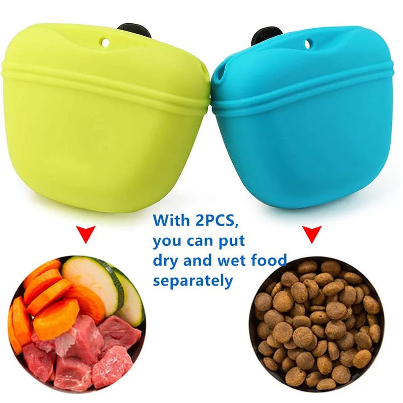 Portable Dog Training Treat Bag – Silicone Snack Fanny Pack for Outdoor Training