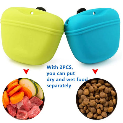 Portable Dog Training Treat Bag – Silicone Snack Fanny Pack for Outdoor Training