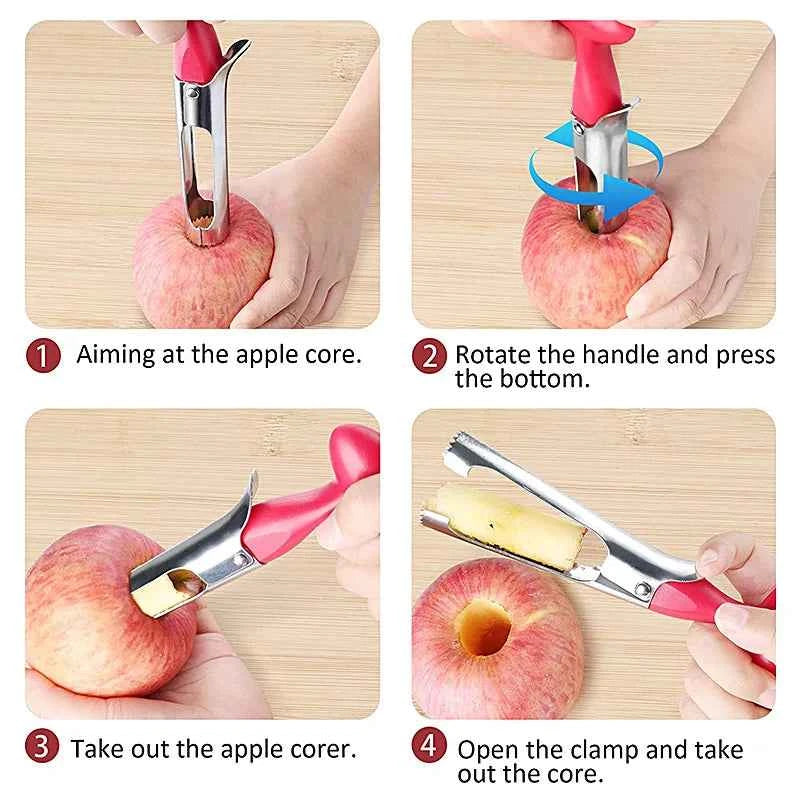 Premium Apple Corer Stainless Steel Apple Pears Core Remover Tool Fruit Cutter Seeder Slicer Knife Kitchen Vegetable Tools