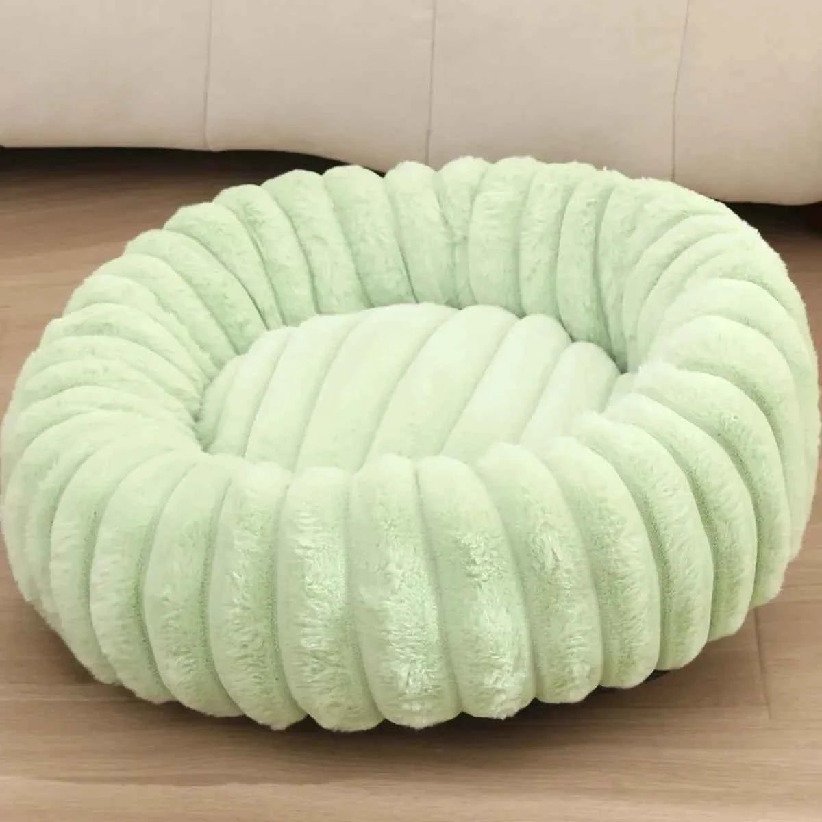 Round Bed for Dog Bed Mats Super Soft Cat Bed Long Plush for Medium Dog House Winter Warm Sleeping Dog House Supplies 40-70cm