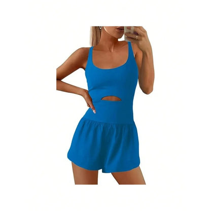 Women’s Sleeveless Gym Jumpsuit — Athletic Yoga & Running Romper