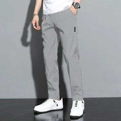 Men's Business Casual Straight Leg Sweatpants — Elastic Breathable Outdoor Pants