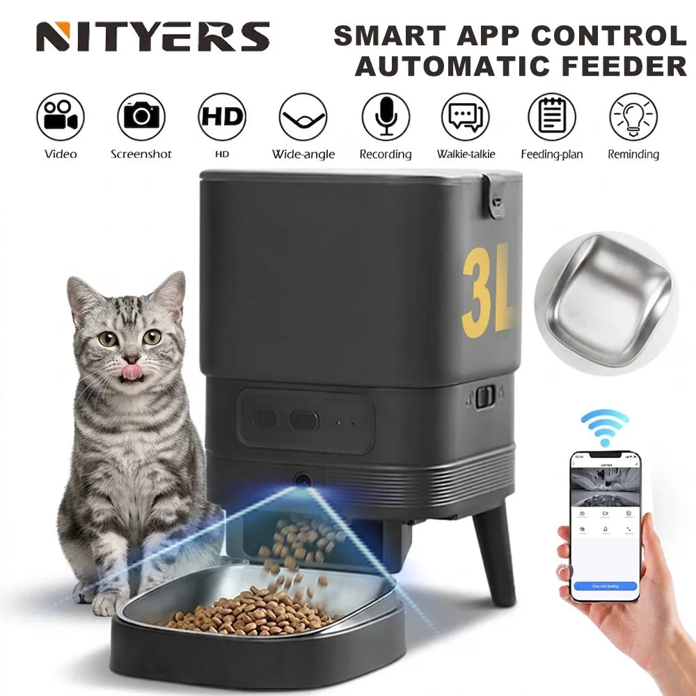 4L Automatic Cat Feeder with HD Camera