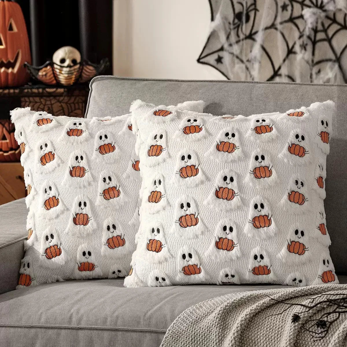 3D Halloween Imp Embroidered Pillowcase