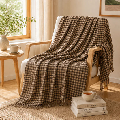 Sage Green Mixed Bobble Diamond Textured Knit Throw Blanket with Tassel Fringe, Soft Knitted Decorative Blanket, Lightweight Cozy Cover for Couch Sofa Bed, Boho Farmhouse Home Decor for Living Room Bedroom