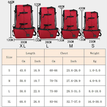 Breathable Nylon Dog Carrier Backpack — Outdoor Travel Bag for Small & Medium Dogs