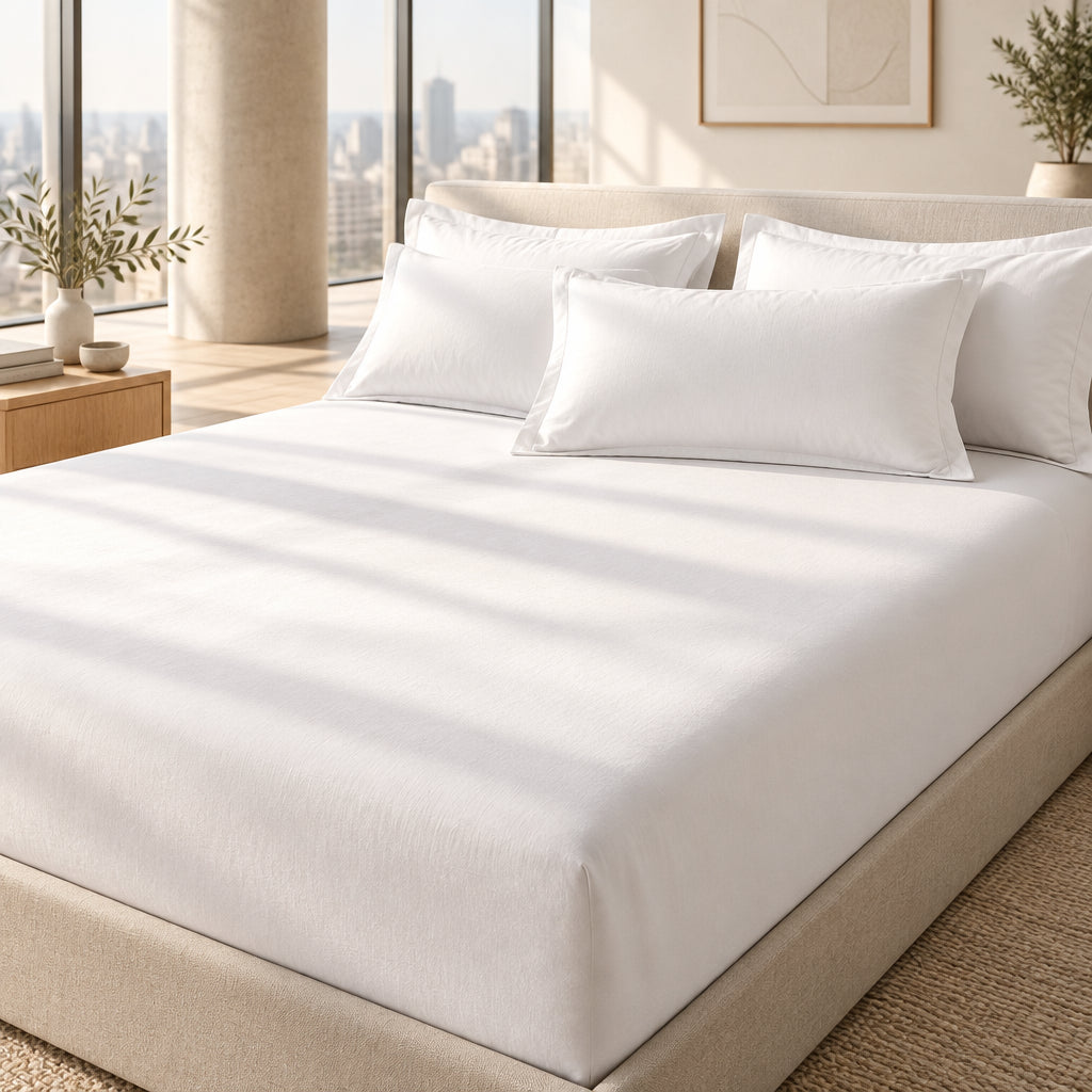 Cotton Fitted Bed Sheet with Elastic | Solid Colors