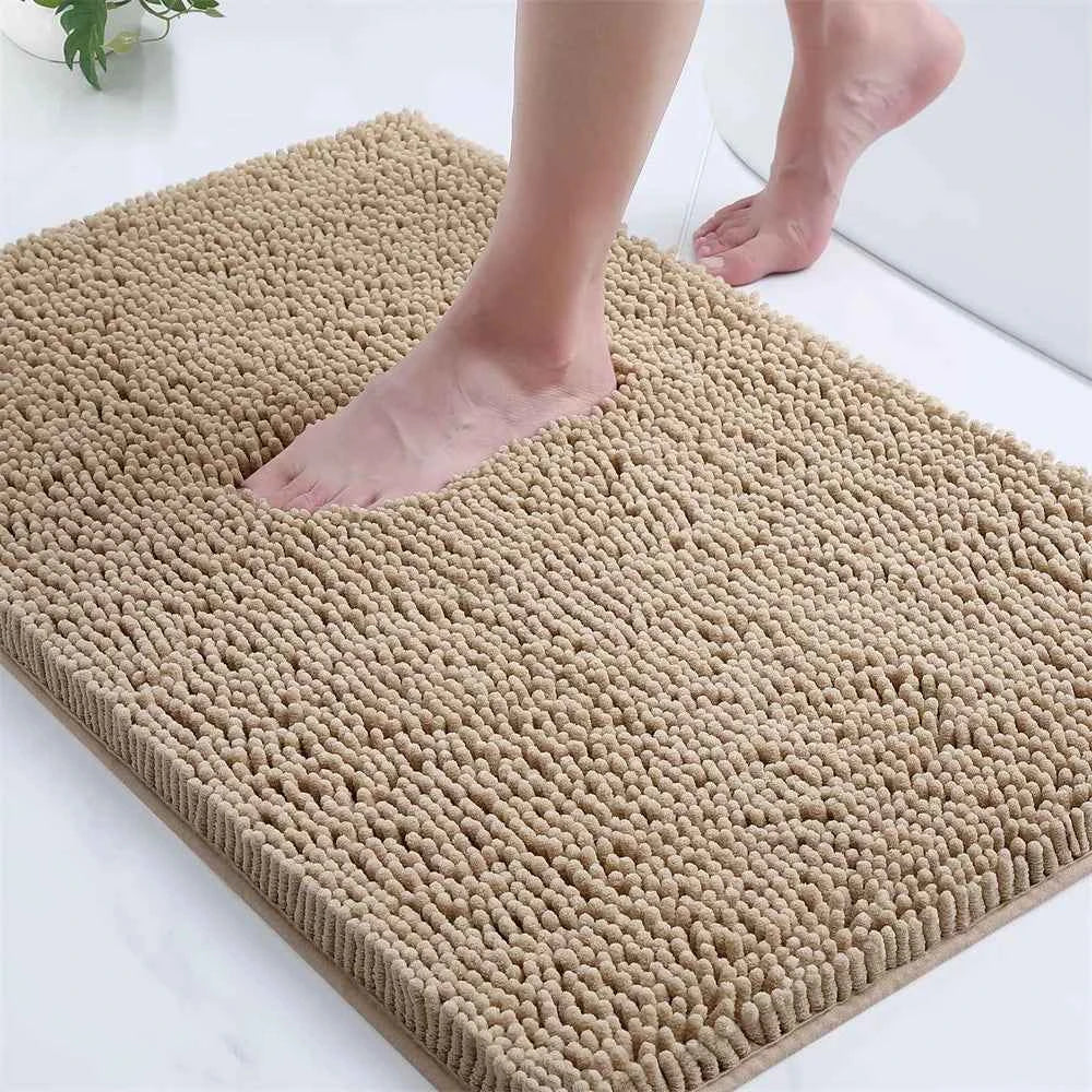 Olanly Super Absorbent Bathroom Rug Luxury Chenille Bath Mat Plush Non-slip Shower Mat Bathroom Carpet Welcome Deal Floor Mats