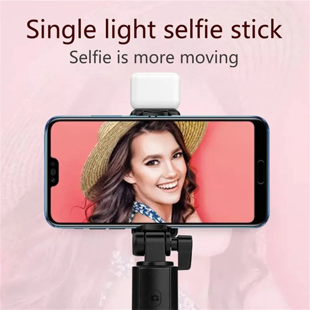 Portable Selfie Stick Tripod – Bluetooth Remote, Beauty Fill Light, 30" Extendable, Universal
