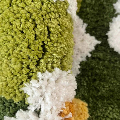 Daisy Tufting Moss Bathroom Mat Soft Bedroom Rug Meadow Green Plants Living Room Carpet Bedside Floor Pad Aesthetic Home Decor