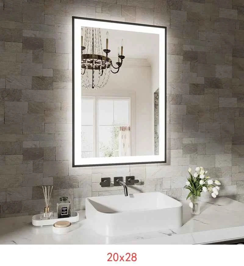 72x36 Inch Frameless Smart LED Bathroom Mirror with Touch Control and Anti-Fog Feature