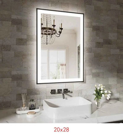 72x36 Inch Frameless Smart LED Bathroom Mirror with Touch Control and Anti-Fog Feature