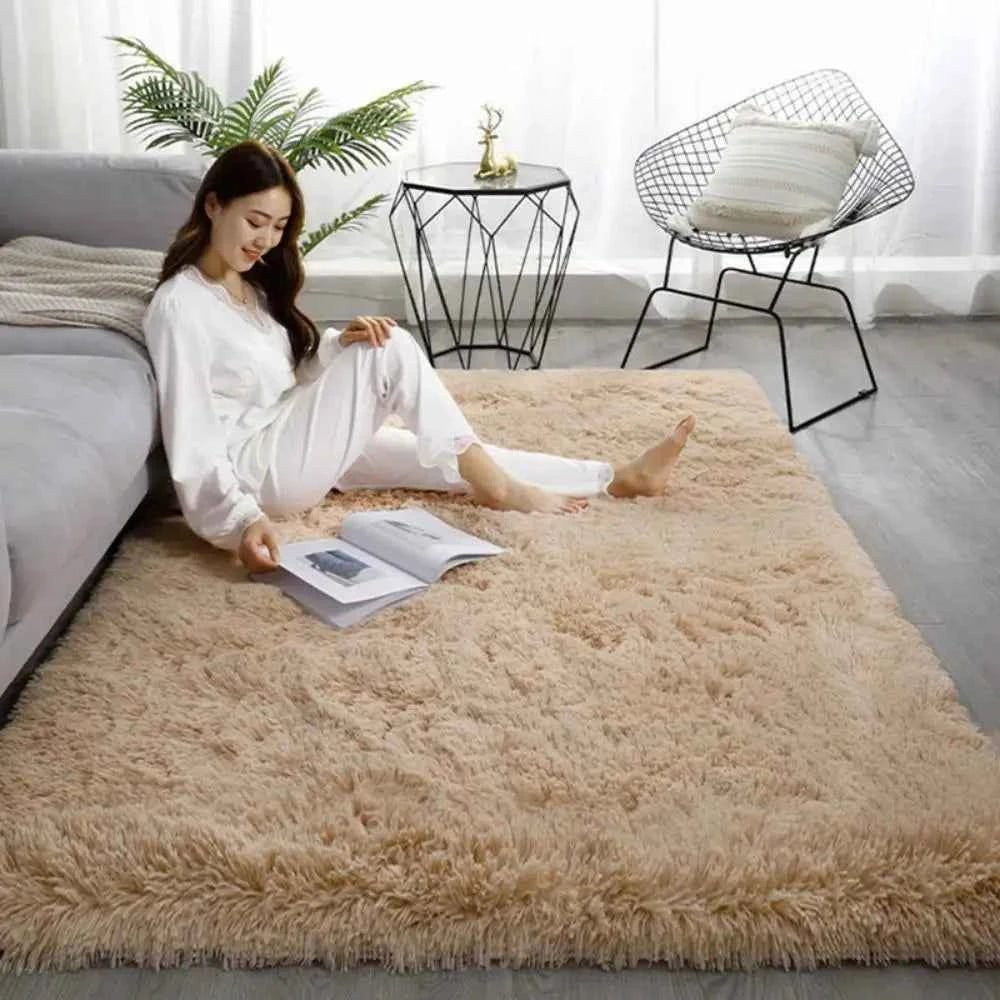 Machine Washable Upgrade Rugs for Bedroom, Grey, Fluffy Shaggy Soft Area Rug, Gray Non-Slip Indoor Floor Carpet for everywhere