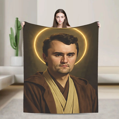 Charlie Kirk Angelic Advocate Blanket  Super Warm Funny Plush Throw Blanket For Boy Girl Living Room Flannel Bedspread Bed Cover